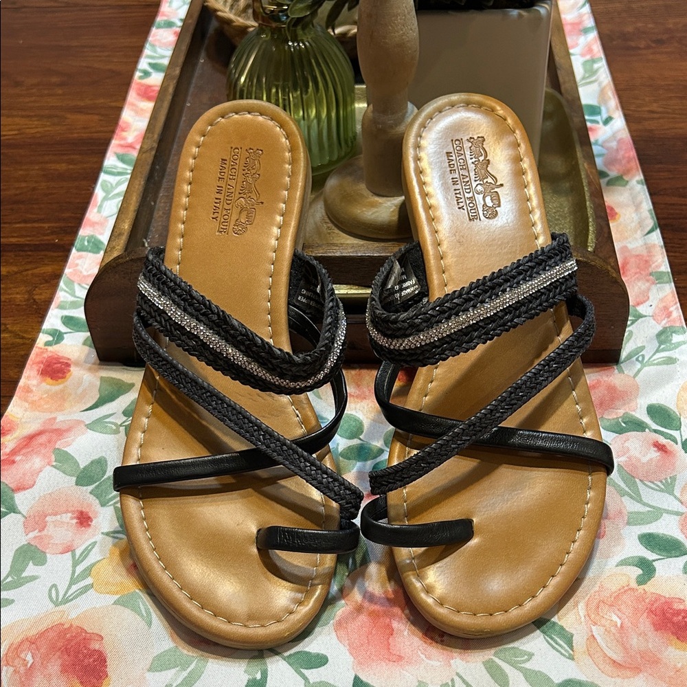 Coach and Four Women's Black Strappy Sandals